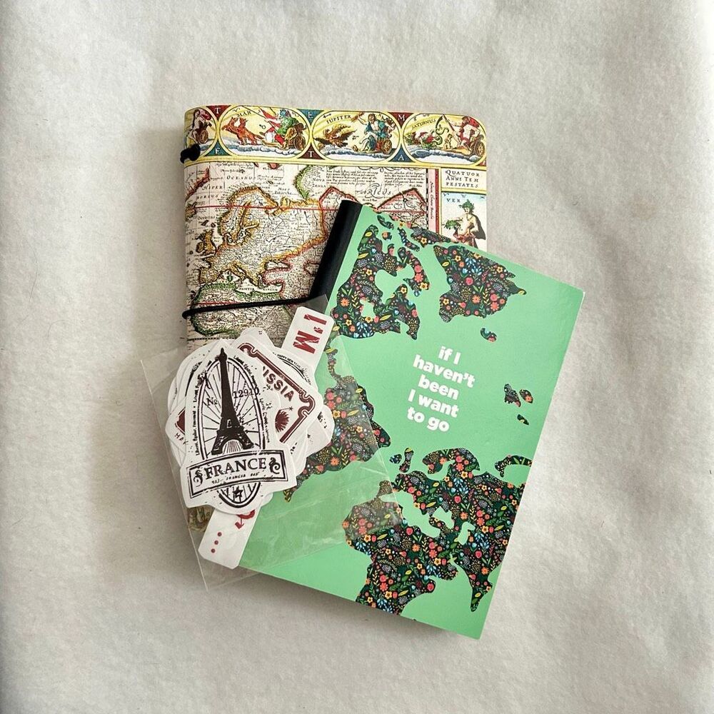 Travel Planner World Map Journal and Stickers Set